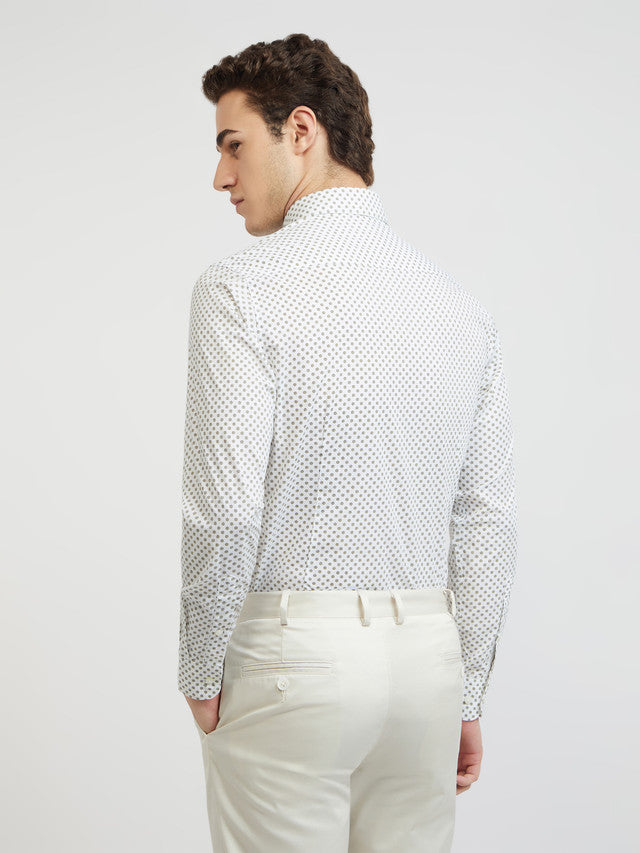 Men Slim Fit White Shirt