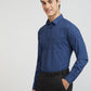 Raymond Men Blue Printed Slim Fit Cotton Casual Shirt