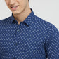 Raymond Men Blue Printed Slim Fit Cotton Casual Shirt