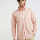 Raymond Men Red Solid Slim Fit Linen Blend Shirts