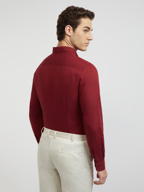 Raymond Men Red Slim Fit Solid Casual Shirt – MyRaymond