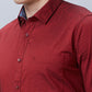 Raymond Red Solid Slim Fit Cotton Casual Shirt