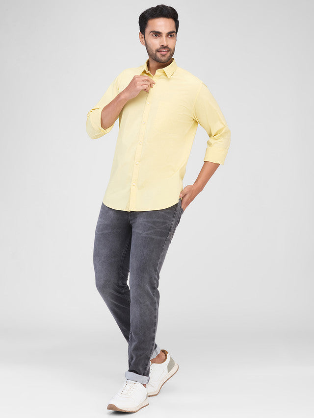 Raymond Yellow Casual Shirt