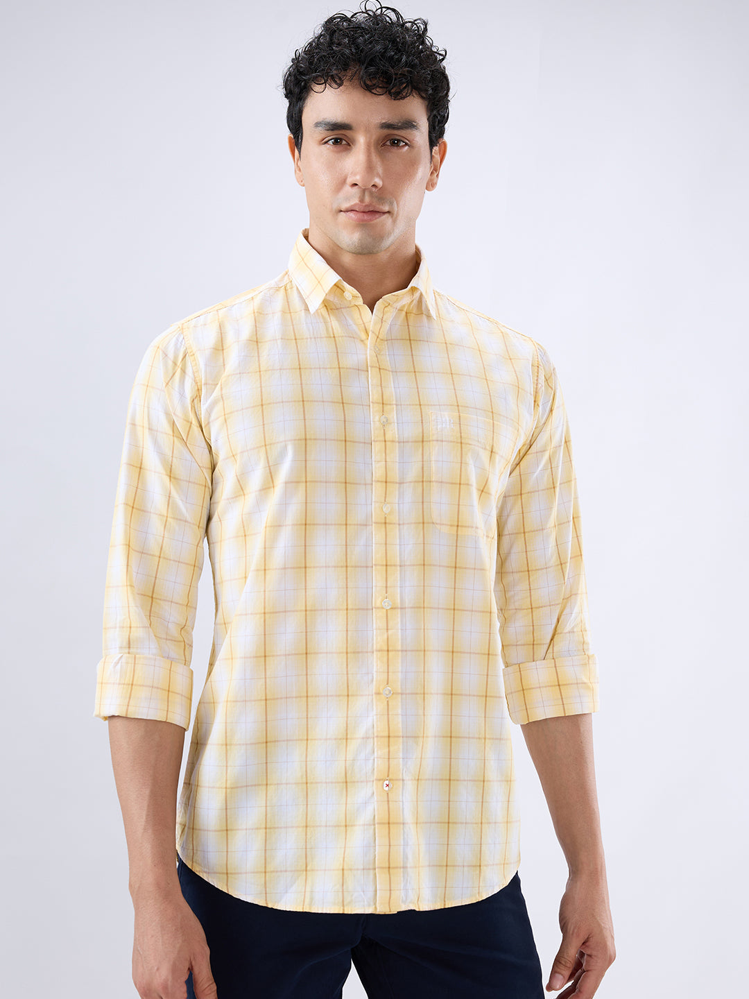 Raymond Yellow Casual Shirt