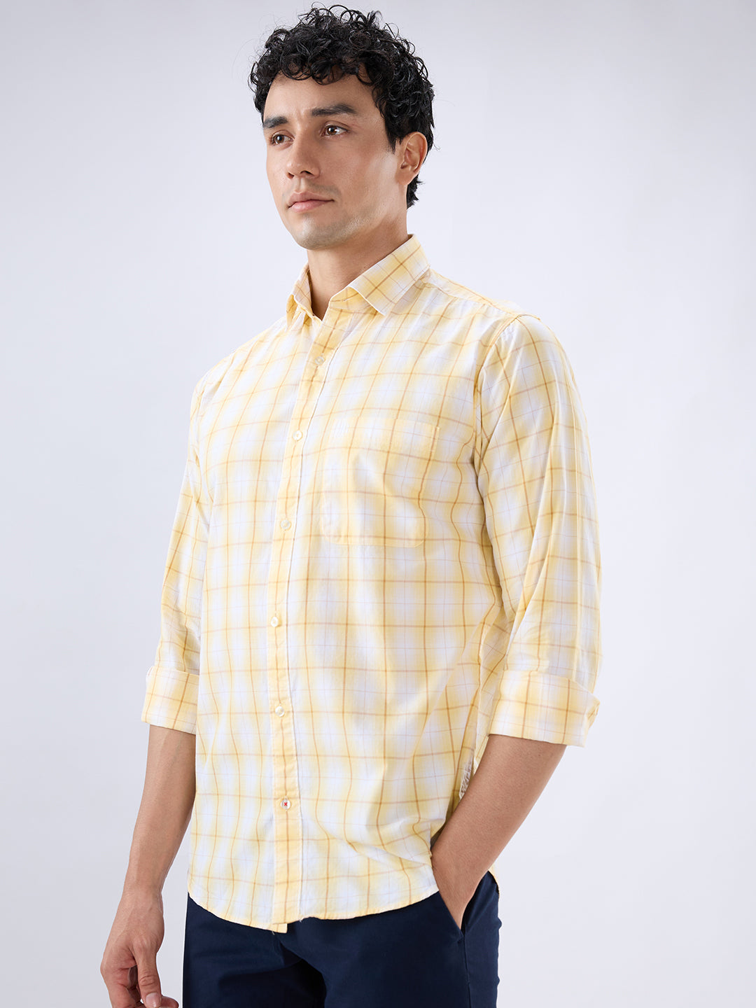 Raymond Yellow Casual Shirt