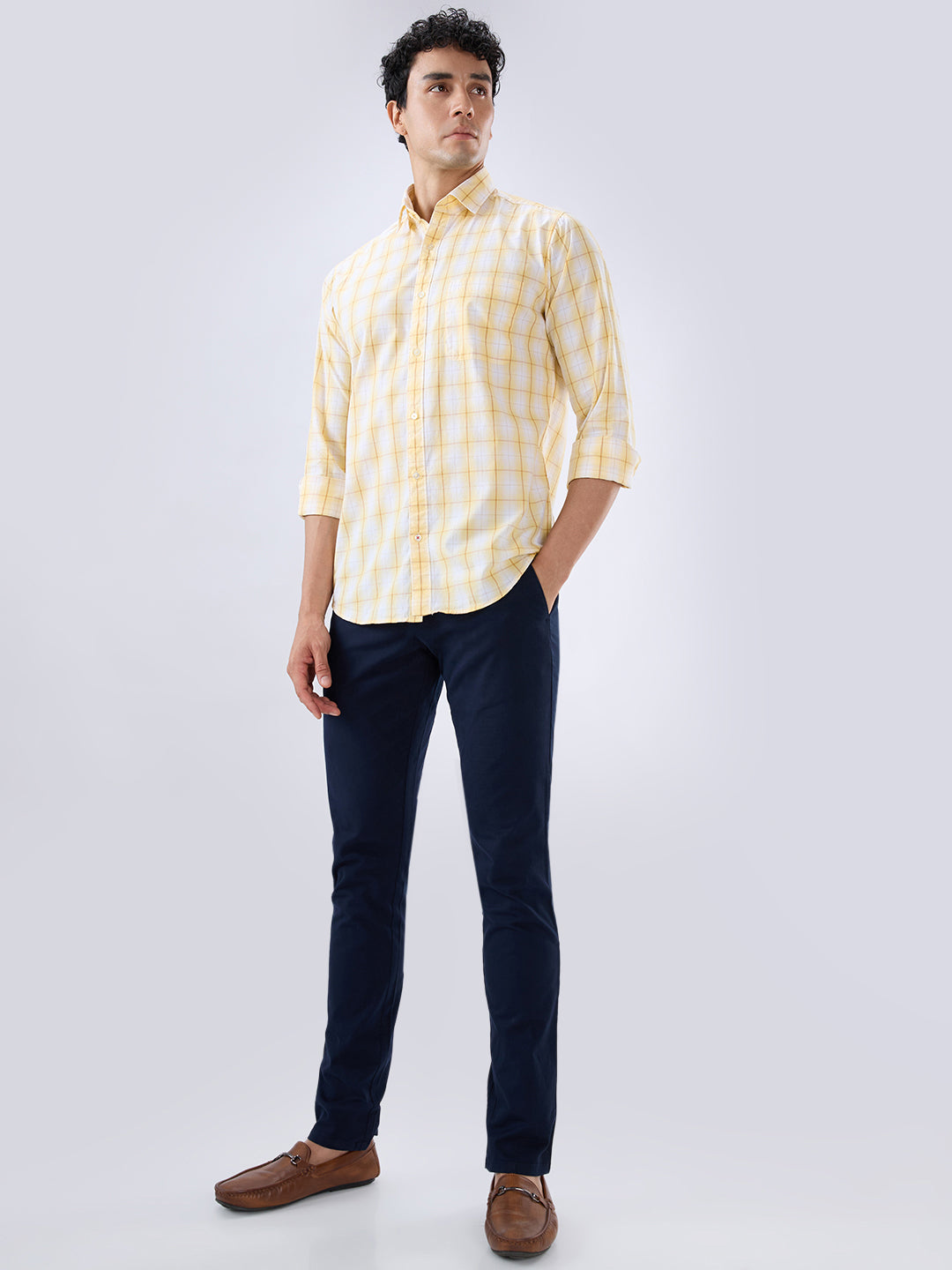 Raymond Yellow Casual Shirt