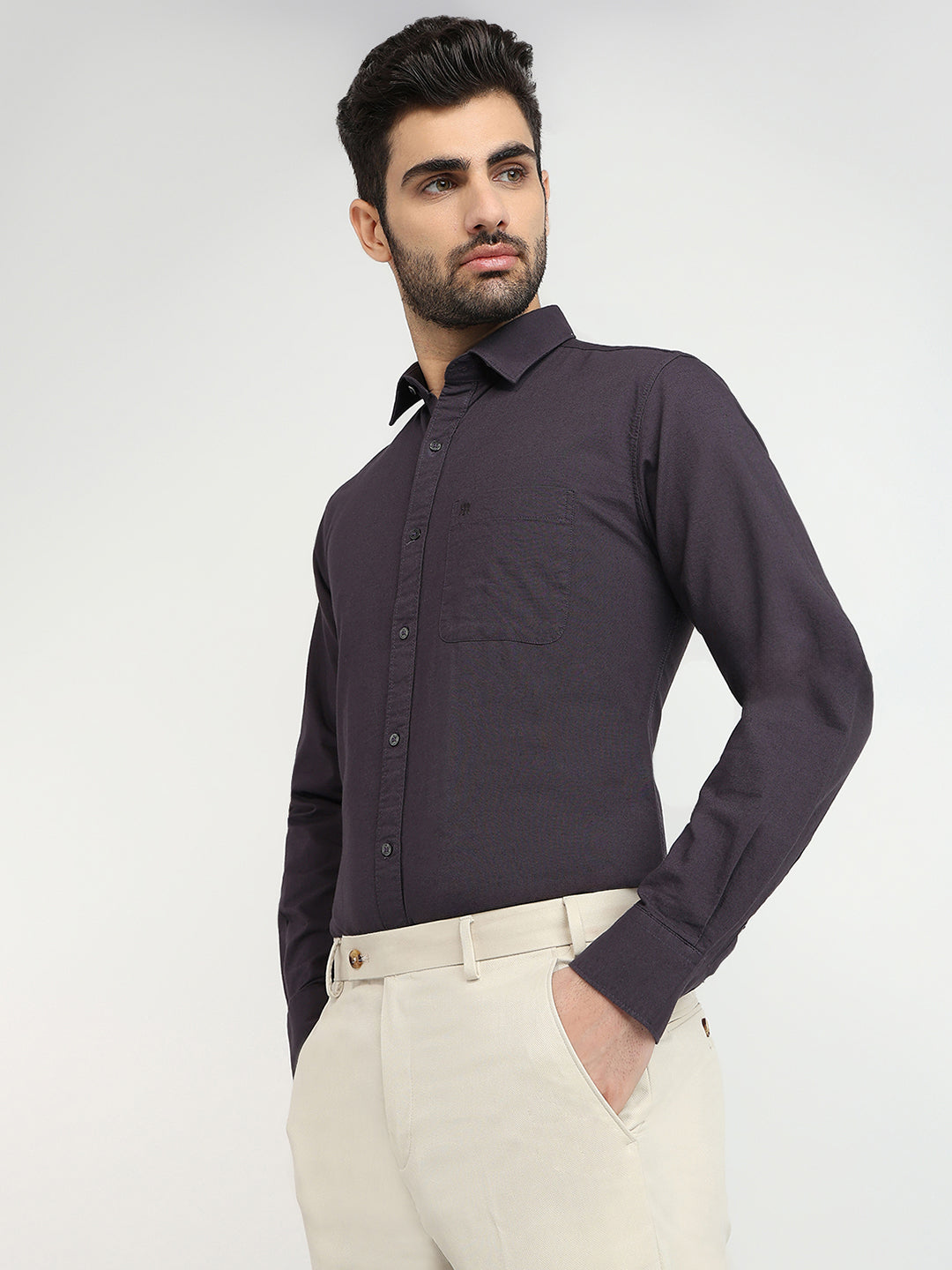 Raymond Purple Casual Shirt
