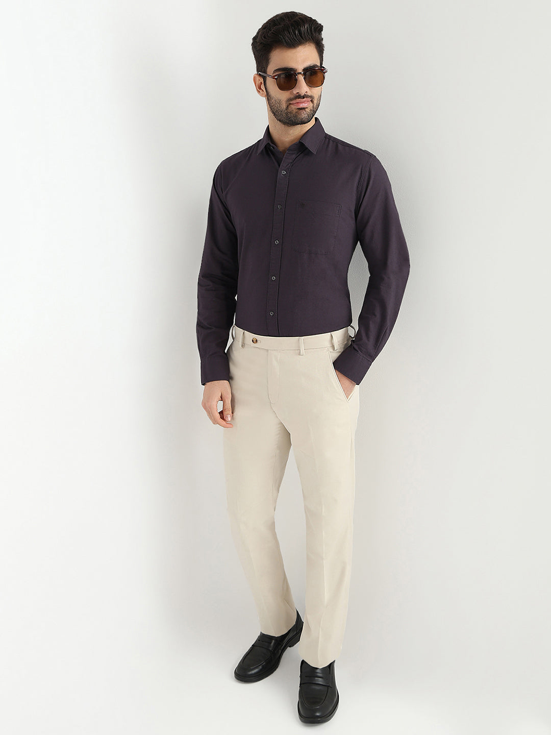 Raymond Purple Casual Shirt