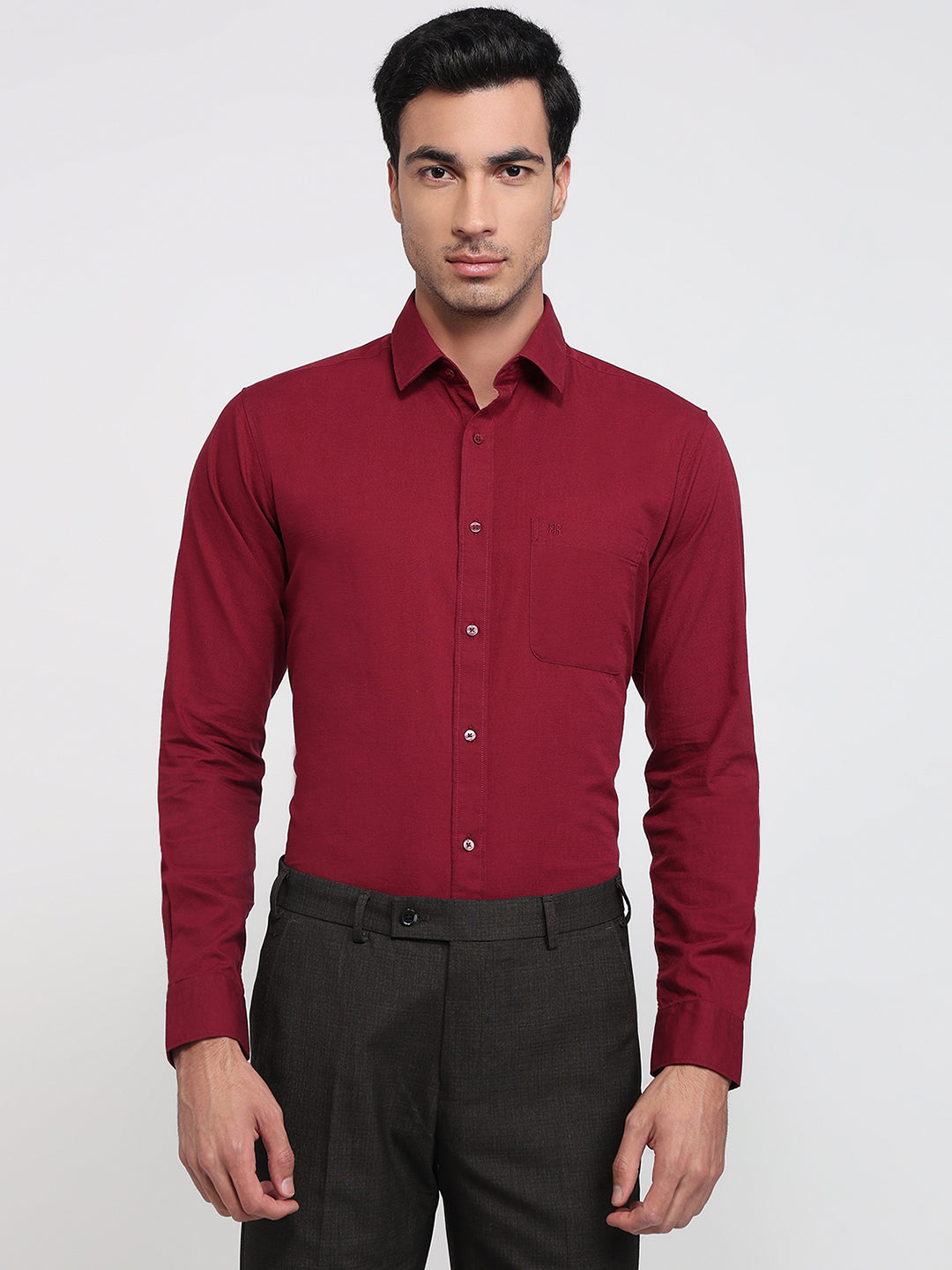 Raymond Maroon Casual Shirt