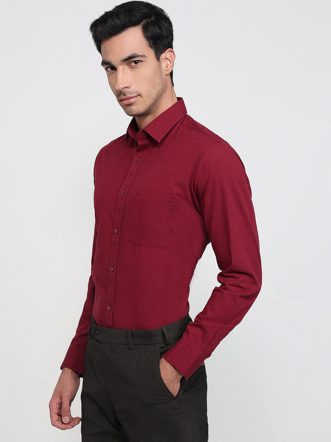 Raymond Maroon Casual Shirt