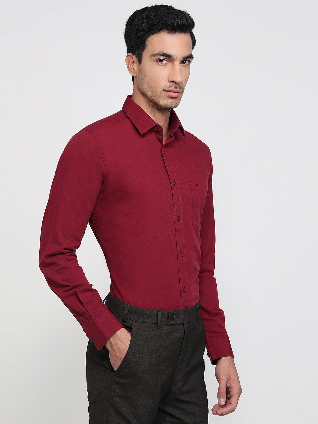 Raymond Maroon Casual Shirt