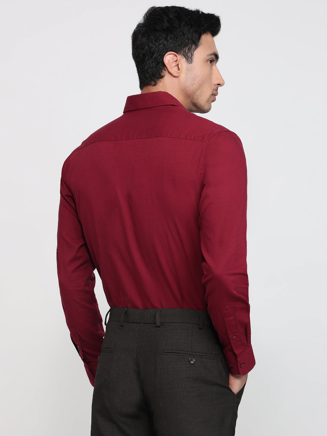 Raymond Maroon Casual Shirt