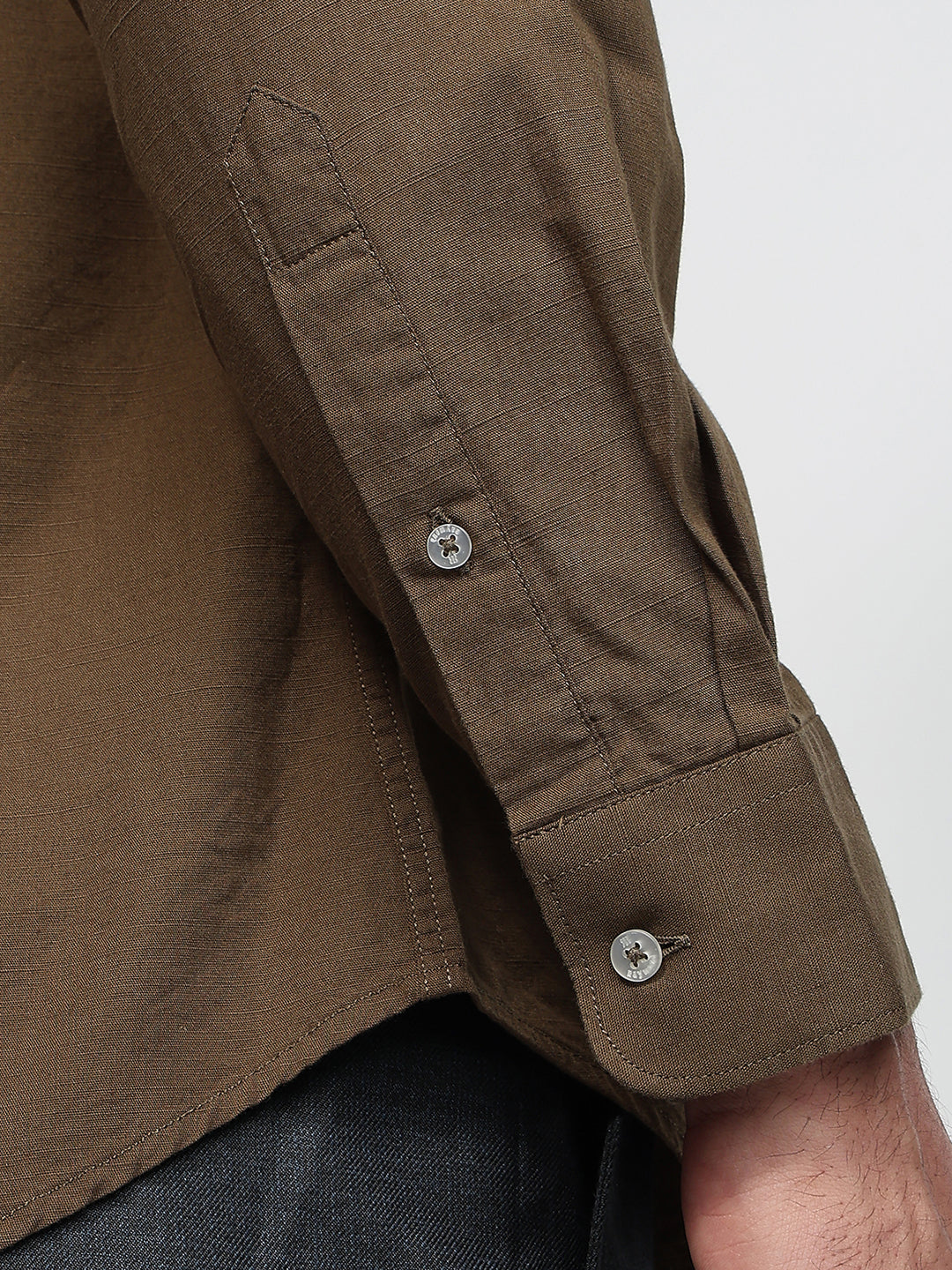 Raymond Men Green Slim Fit Solid Casual Shirt