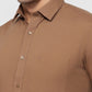 Raymond Men Brown Slim Fit Solid Casual Shirt
