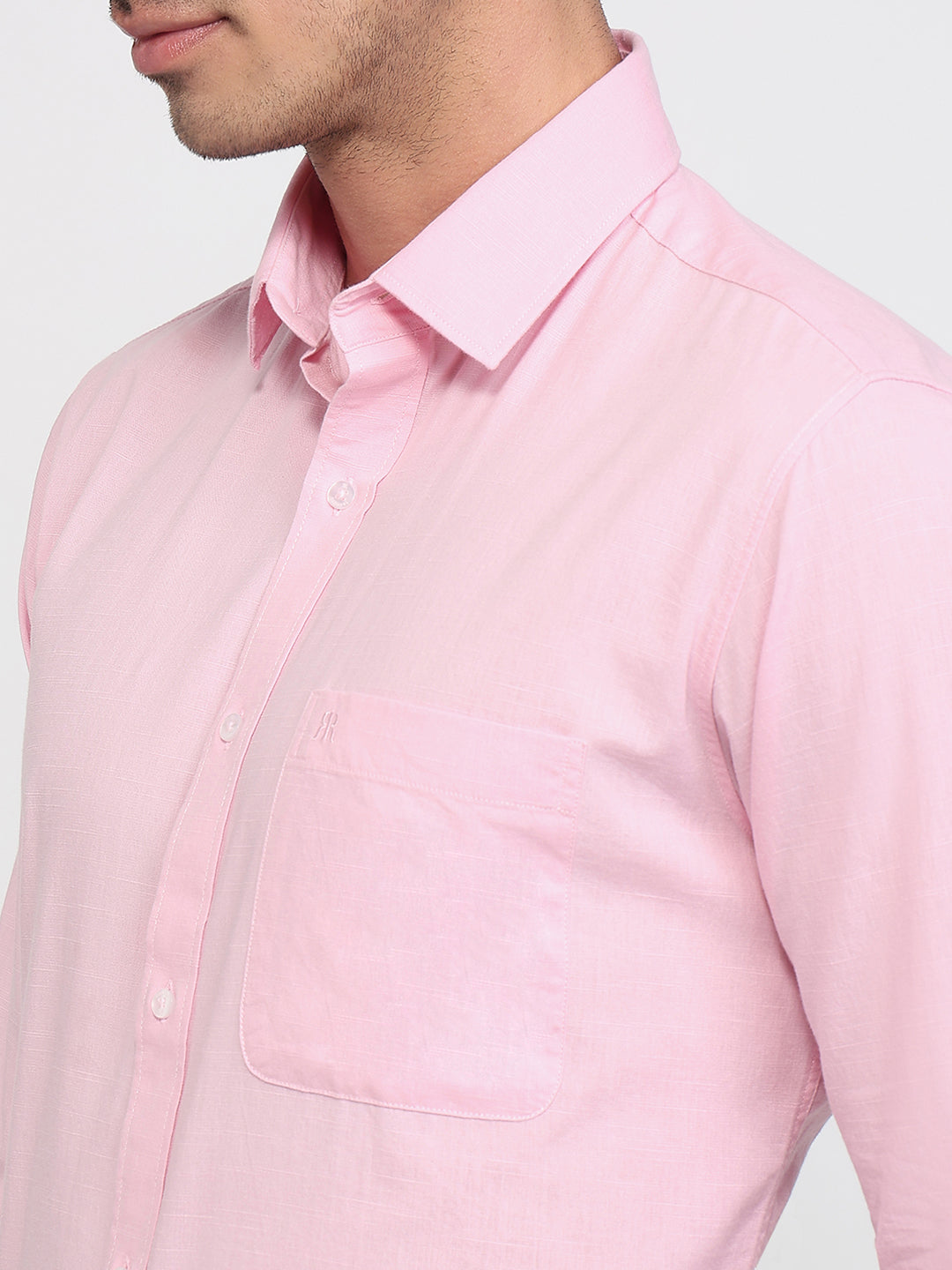 Raymond Men Red Slim Fit Solid Casual Shirt