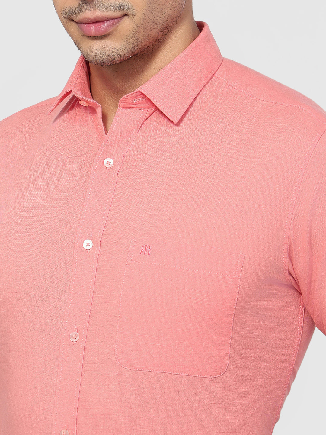 Raymond Men Red Slim Fit Solid Casual Shirt