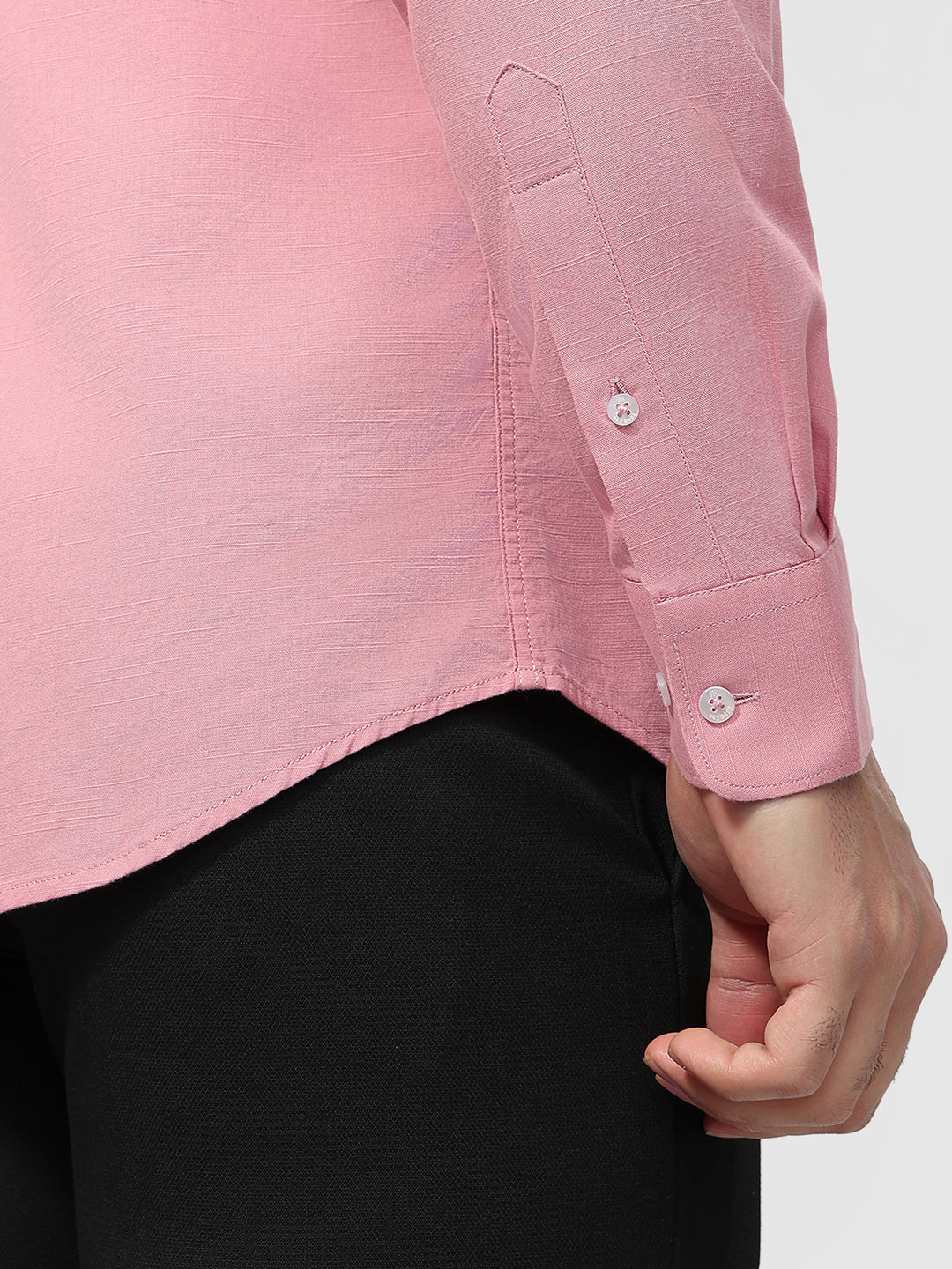 Raymond Men Red Slim Fit Solid Casual Shirt