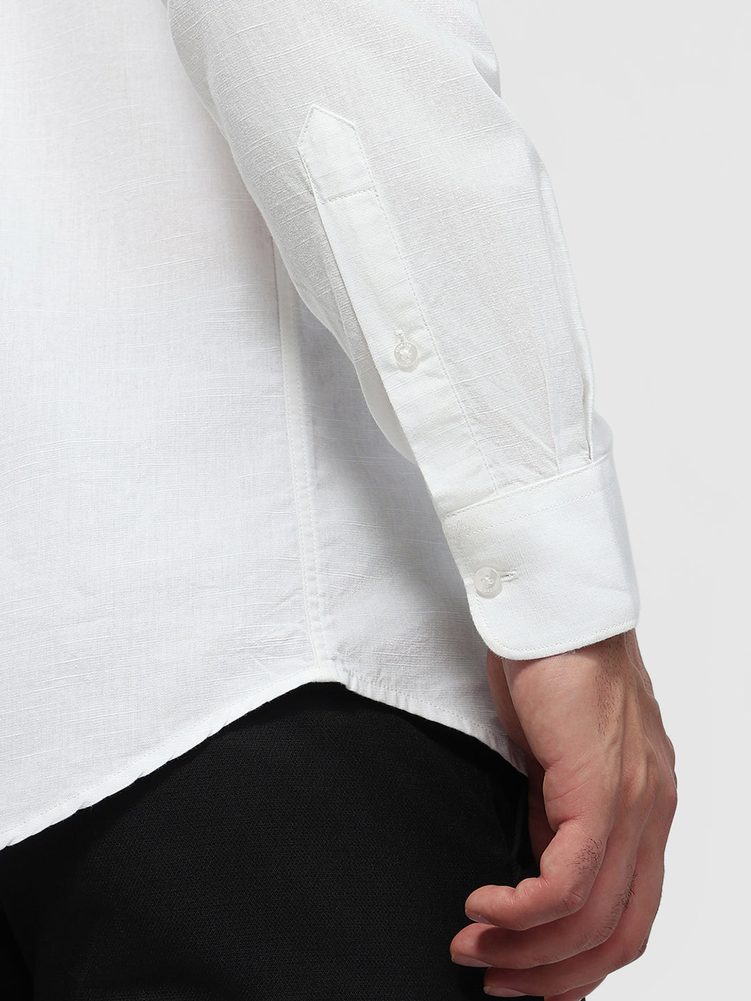 Raymond Men White Slim Fit Solid Casual Shirt