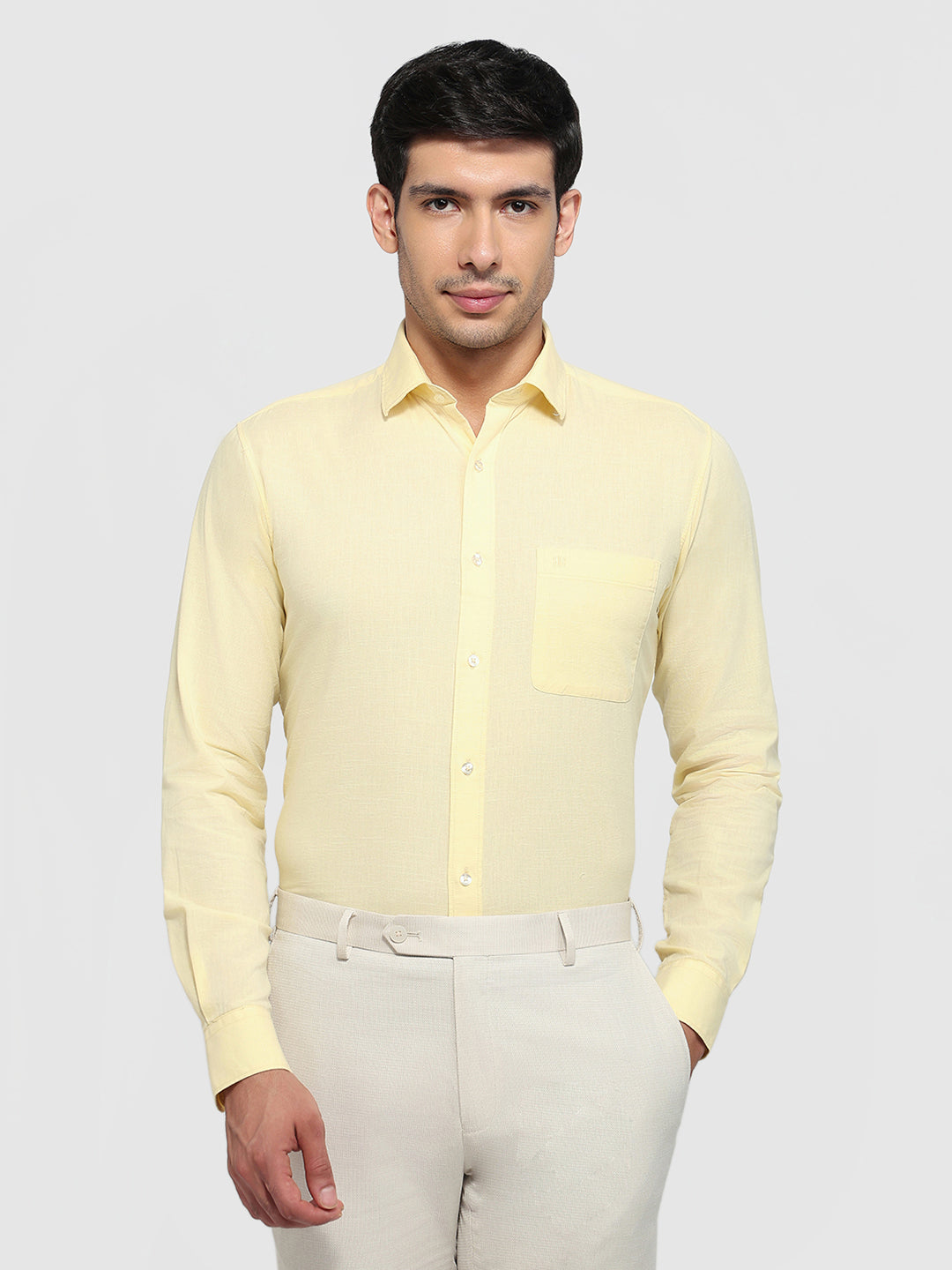 Raymond Yellow Casual Shirt