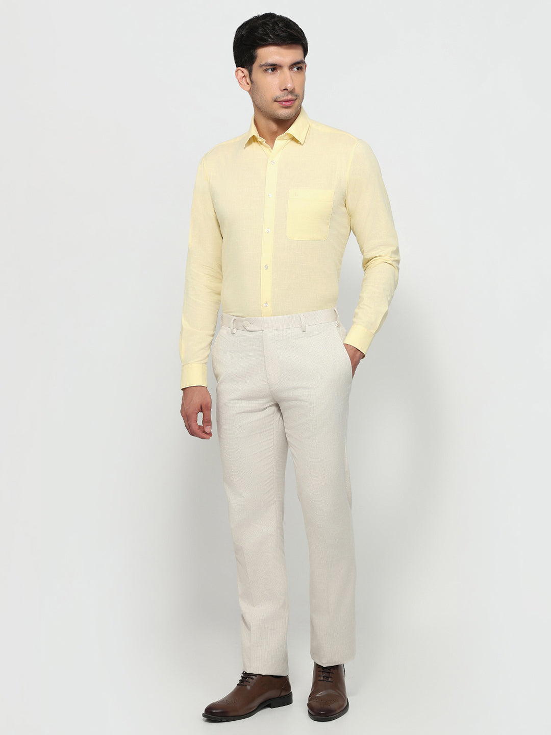Raymond Yellow Casual Shirt