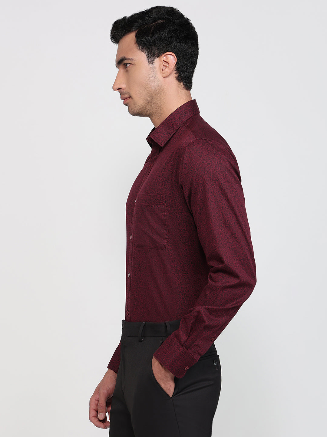 Raymond Maroon Casual Shirt