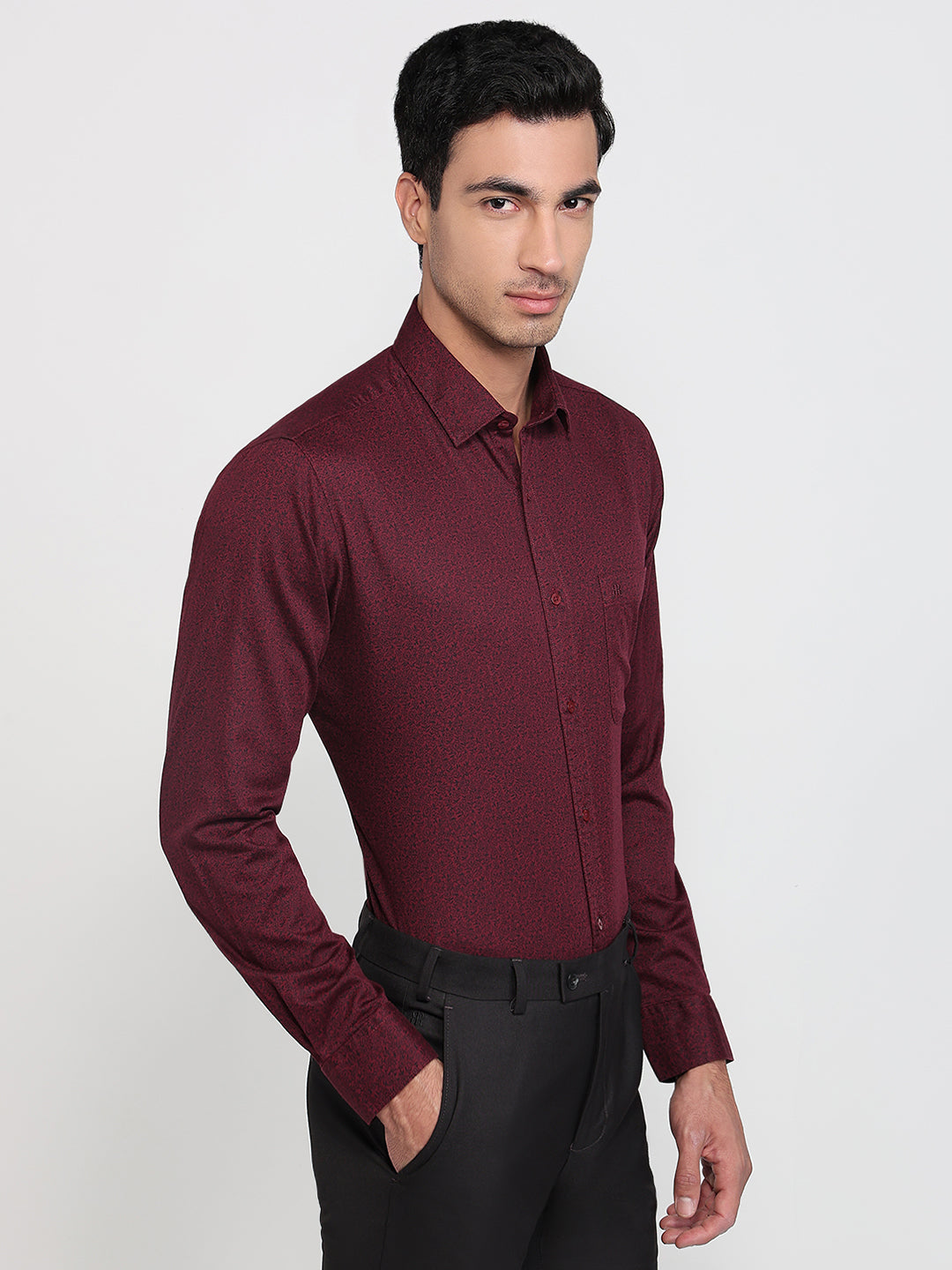 Raymond Maroon Casual Shirt