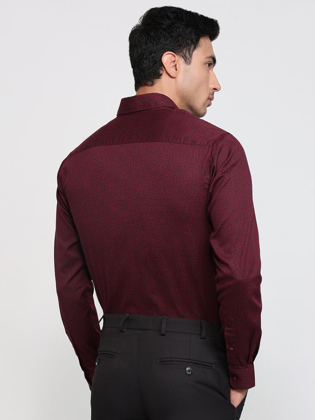 Raymond Maroon Casual Shirt