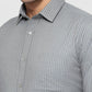Raymond Men Grey Slim Fit Stripe Casual Shirt