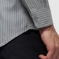 Raymond Men Grey Slim Fit Stripe Casual Shirt