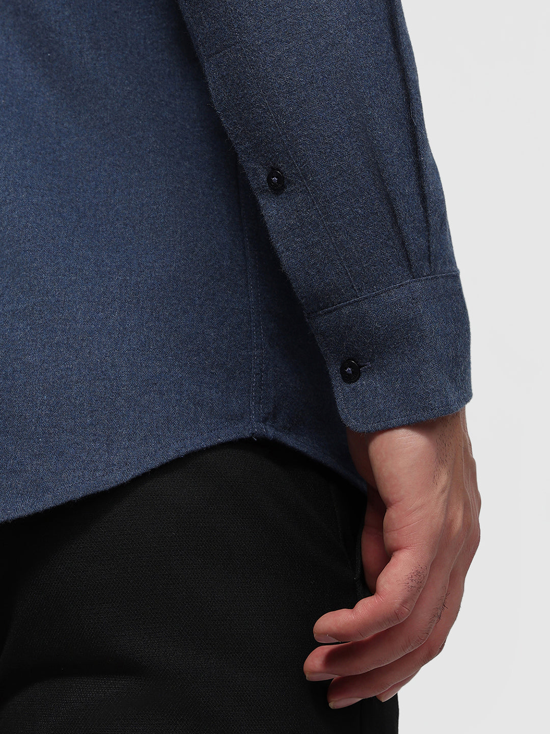 Raymond Men Blue Slim Fit Solid Casual Shirt