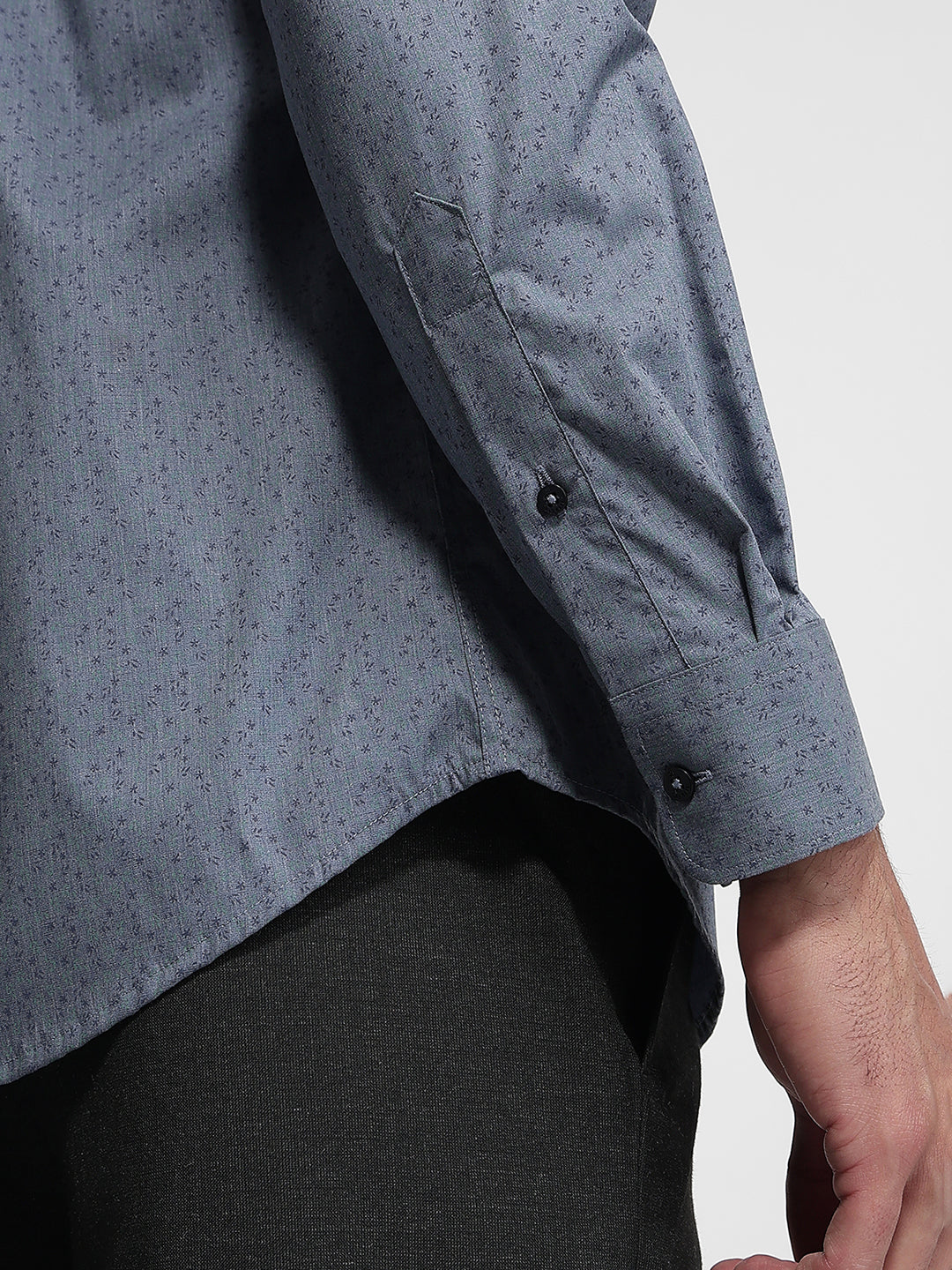 Raymond Men Blue Slim Fit Print Casual Shirt