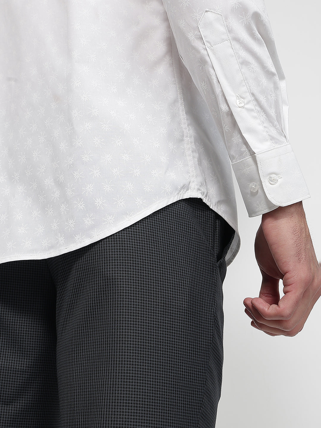 Raymond Men White Slim Fit Print Casual Shirt