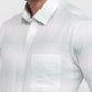 Raymond Men Green Slim Fit Stripe Casual Shirt