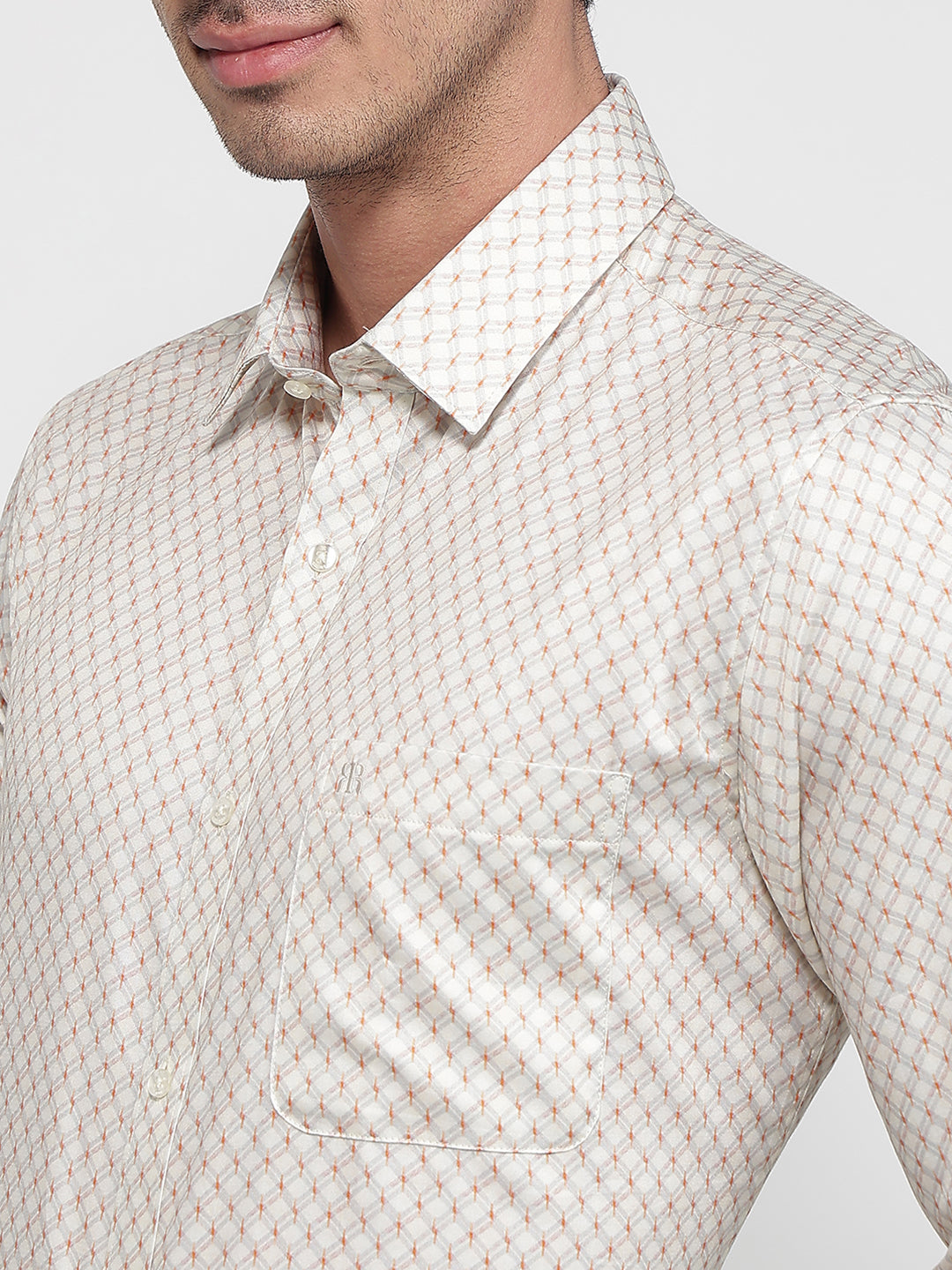 Raymond Men Fawn Slim Fit Print Casual Shirt