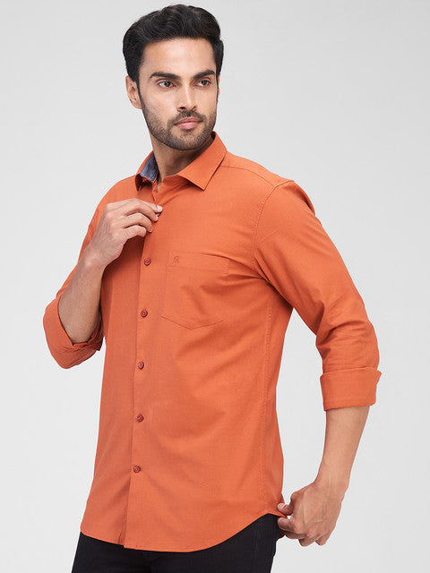 Raymond Orange Casual Shirts