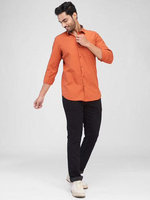 Raymond Orange Casual Shirts