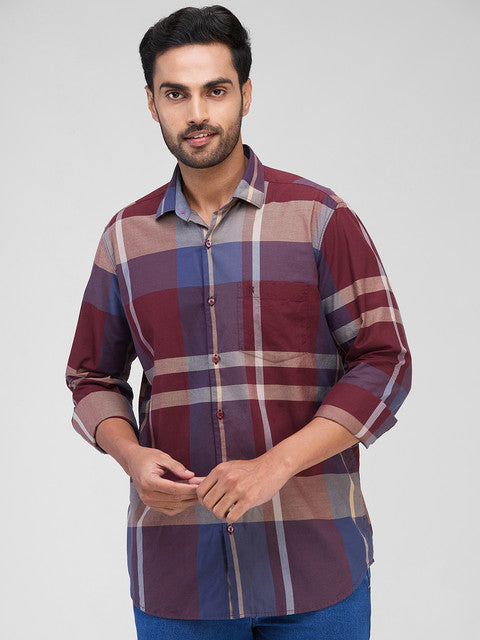 Raymond Maroon Casual Shirts