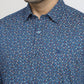 Raymond Men Blue Regular Fit Solid Casual Shirt
