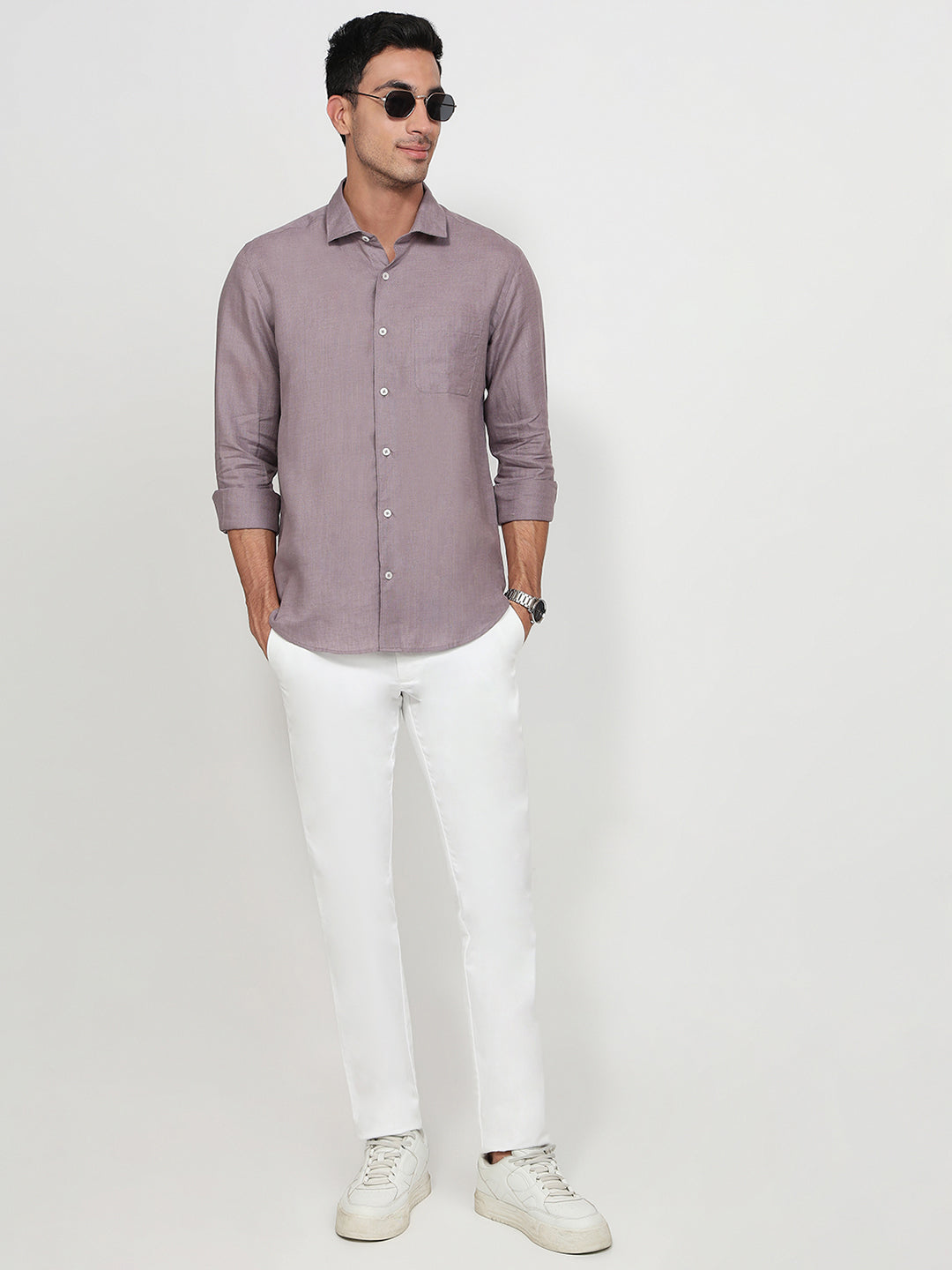 Raymond Purple Casual Shirt