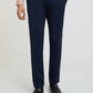 Men Blue Contemporary Fit Solid Cotton Blend Trouser