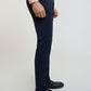 Men Blue Contemporary Fit Solid Cotton Blend Trouser