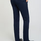 Men Blue Contemporary Fit Solid Cotton Blend Trouser