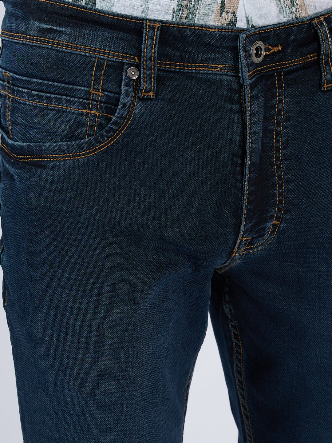 Raymond Men Blue Slim Fit Solid Jeans