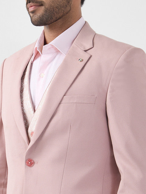 Raymond Men Red Structured Regular Fit Polyester Blend Suit