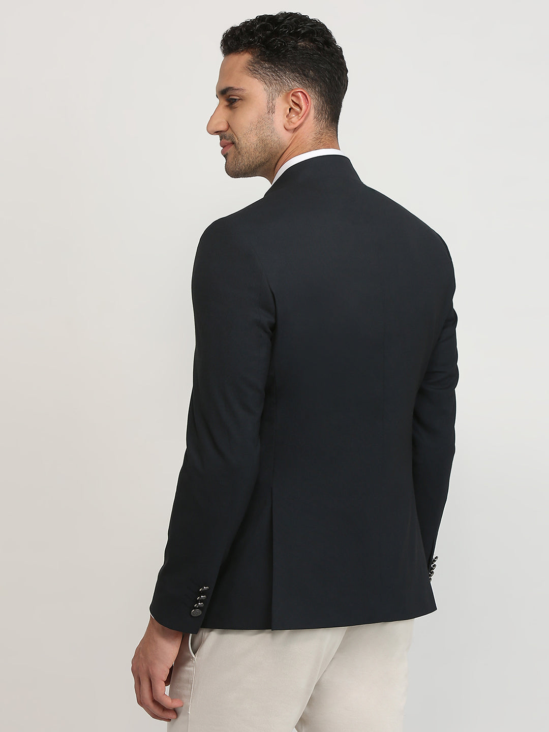 Raymond Men Blue Regular Fit Solid Blazer