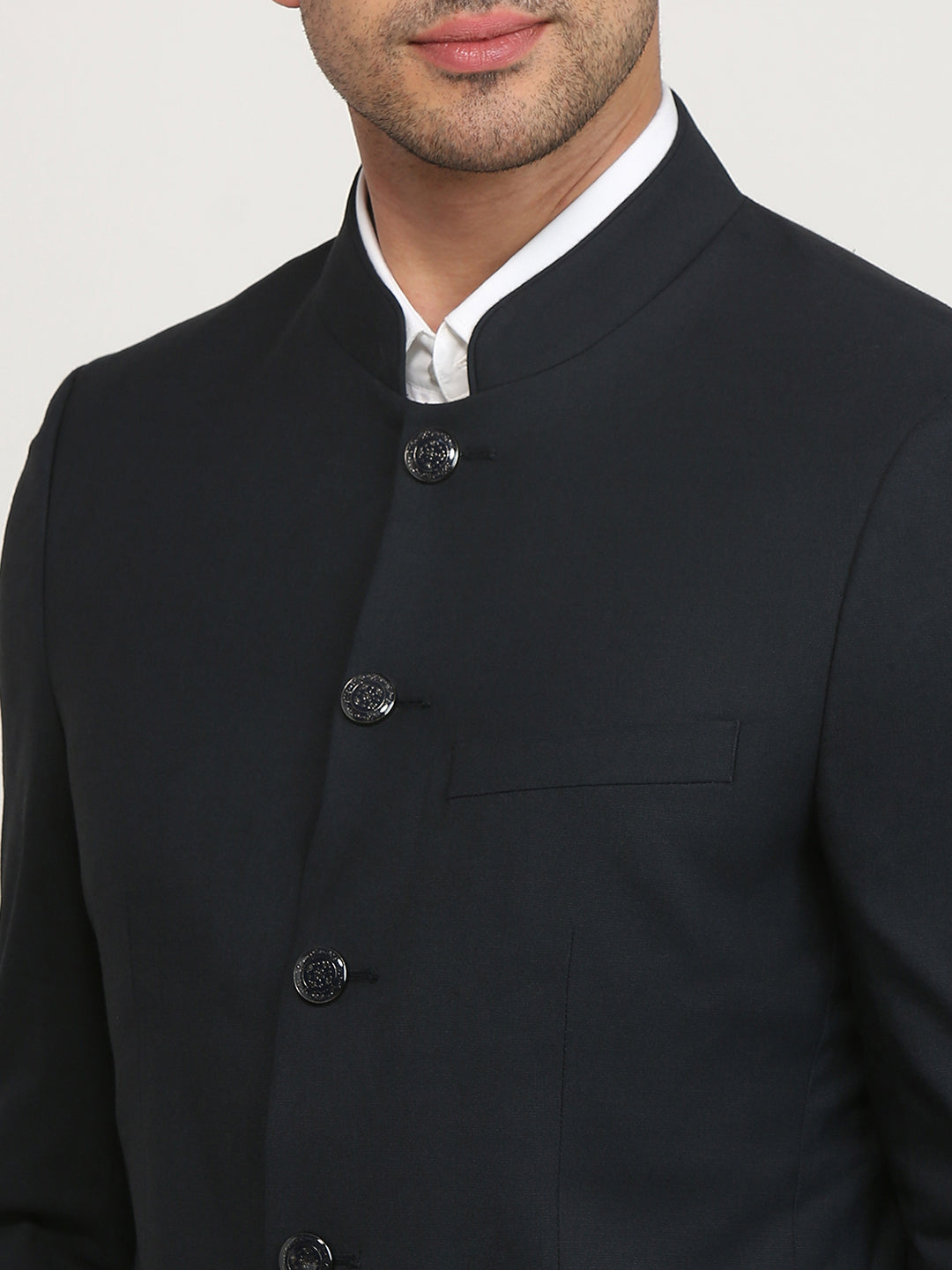 Raymond Men Blue Regular Fit Solid Blazer