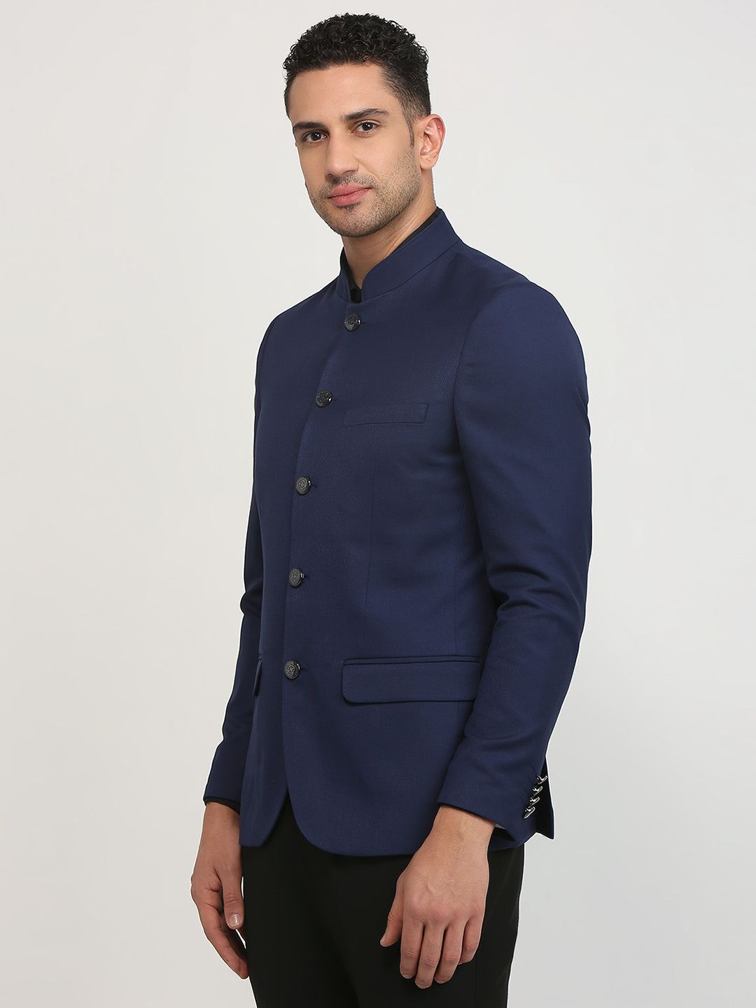 Raymond Men Blue Regular Fit Solid Blazer