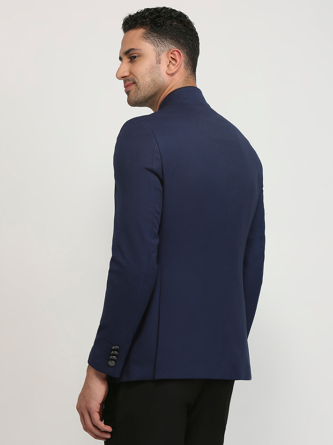 Raymond Men Blue Regular Fit Solid Blazer