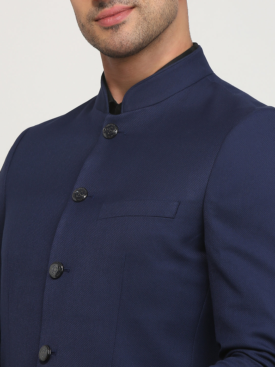 Raymond Men Blue Regular Fit Solid Blazer