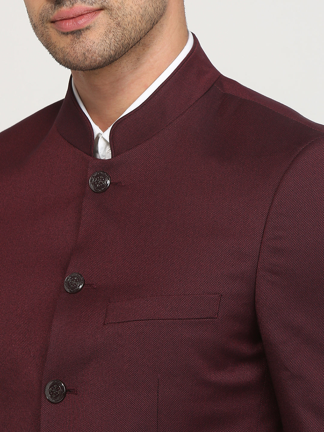 Raymond Men Maroon Regular Fit Solid Blazer